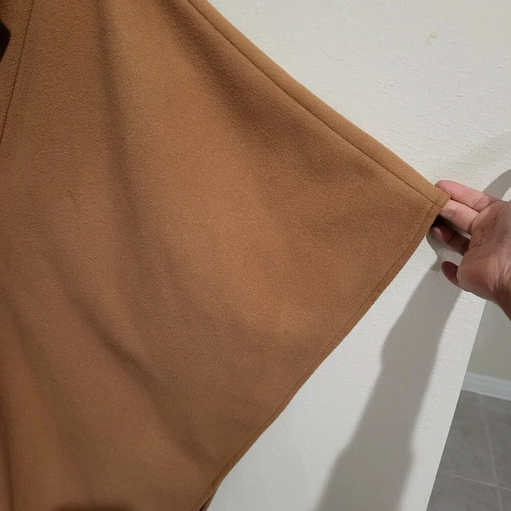 New Express wool poncho coat in BUTTERSCOTCH:M/L - Picture 4 of 10